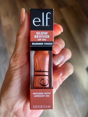 💋💄NWT ELF #83049 GLOW REVIVER LIP OIL “PEACHY APRICOT SHIMMER”GLOSS 1 PACK💄💋